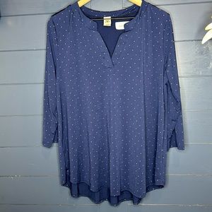 SEW IN LOVE Boutique Top Blue w/ Silver Studs Sz L